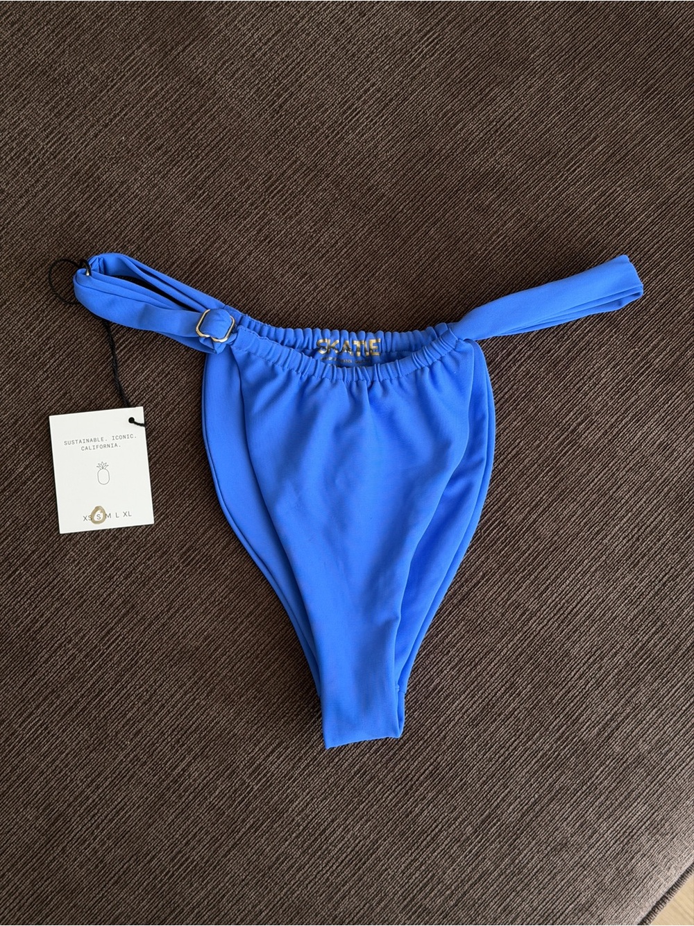SKATIE Bobbi Bottom in Playa - High-Cut Bikini Bottom with Buckle